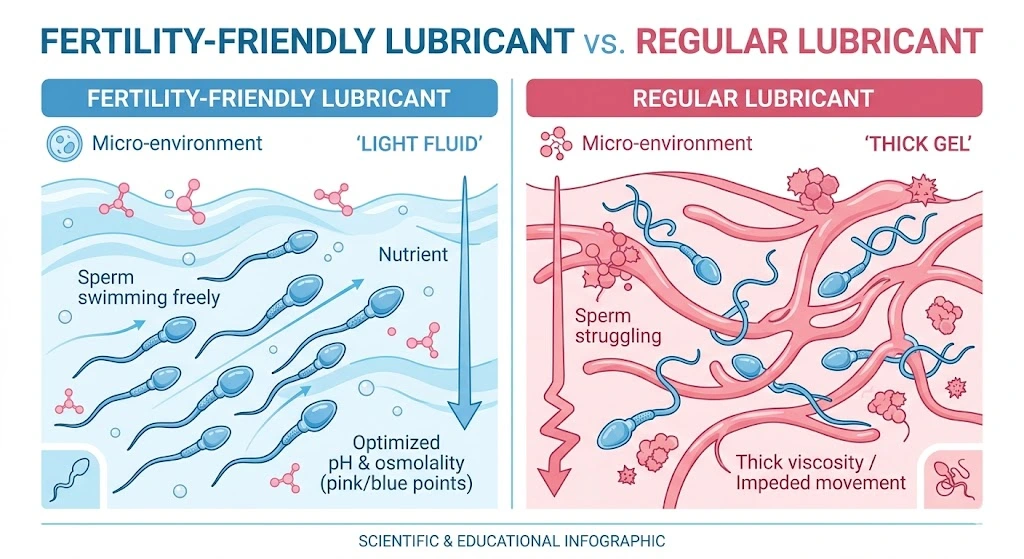 fertility friendly lubricant vs regular lubricant sperm movement comparison for conception